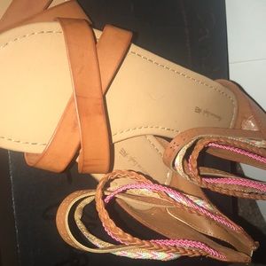 America eagles Tan sandals